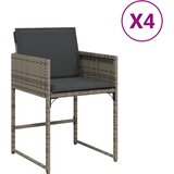 vidaXL Vrtni stoli z blazinami 4 kosi siv poli ratan, (21204849) | Shoptok.si