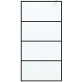 Pregrada za tuš crna 100 x 195 cm s mutnim staklom ESG | shoptok.hr