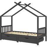  Okvir za dječji krevet s ladicama tamnosivi 90x200 cm borovina | shoptok.hr