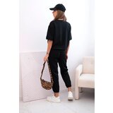 Kesi Włoski Women's viscose set with short sleeves and trousers black | Shoptok.si