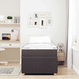  Posteljni okvir z vzmetnico Temno rjava 90 x 190 cm blago, (5000069888) | Shoptok.si