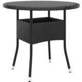 vidaXL Vrtni stol Ø 80 x 75 cm od kaljenog stakla i poliratana crni Cijene