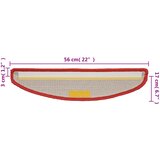  Prostirke za stepenice 15 kom 56x17x3 cm crvene poluokrugle | shoptok.hr