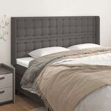  Uzglavlje s ušima sivi 163x16x118/128 cm od umjetne kože | shoptok.hr