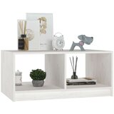 vidaXL Klubska mizica bela 75x50x33,5 cm trdna borovina | Shoptok.si