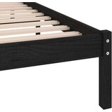  Posteljni okvir črn iz trdnega lesa 75x190 cm 2FT6, (20645479) | Shoptok.si