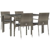  5-dijelni vrtni blagovaonski set sivi od poliratana | Eponuda.com