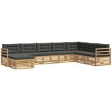 vidaXL Zunanja garnitura za sedenje 8 pcs Bela in antracit Poliester, (5000280919) | Shoptok.si