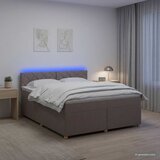  Boxspring krevet s madracem Sivosmeđa 180 x 200 cm Tkanina - Sivosmeđa 180 x 200 cm Dizajn s rombovima | shoptok.hr