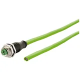 142M2X20010 M12 omrežni kabel CAT6a S/FTP 1 m zelena PUR plašč, kislinsko odporen, odporen na ozon, UV odporen, primeren za verigo za spe, (20532942)