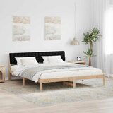 vidaXL Okvir kreveta Smeđa i crna 180 x 200 cm Masivna borovina | shoptok.hr