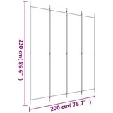 Sobna pregrada s 4 panela smeđa 200 x 220 cm od tkanine | shoptok.hr