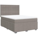 vidaXL Box spring postelja z vzmetnico taupe 140x190 cm blago, (21308343) | Shoptok.si