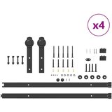  Komplet opreme za drsna vrata 366 cm jeklo črne barve, (22047073) | Shoptok.si