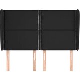  Uzglavlje s ušima crni 147x23x118/128 cm od umjetne kože | shoptok.hr