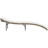  Ležaljka za sunčanje s jastukom bež 55 x 199 x 50 cm poliratan | shoptok.hr