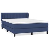 vidaXL Box spring postelja z vzmetnico modra 140x200 cm blag | Shoptok.si