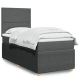 vidaXL Okvir kreveta s oprugama i madrac tamnosivi 80x200cm od tkanine | shoptok.hr