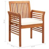  7-dijelni vrtni blagovaonski set s jastucima bagremovo drvo | shoptok.hr
