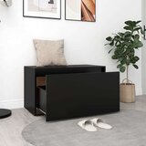  Klupa za hodnik 80 x 40 x 45 cm crna od iverice | shoptok.hr