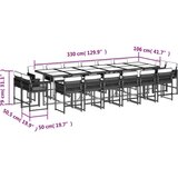  17-dijelni vrtni blagovaonski set s jastucima poliratan sivi | shoptok.hr