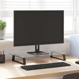 vidaXL Stojalo za monitor črno 60x35x8 cm kaljeno steklo in kovina | Shoptok.si