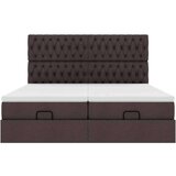 vidaXL Otomanski posteljni okvir z vzmetnicami rjav 200x200 cm blago | Shoptok.si