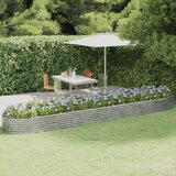  Povišena vrtna gredica od čelika 507x100x36 cm srebrna | shoptok.hr
