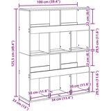  Regal za knjige bijeli 100 x 33 x 125,5 cm konstruirano drvo | shoptok.hr