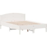 vidaXL Krevet s regalom z knjige bez madraca bijeli 150x200cm borovina | shoptok.hr
