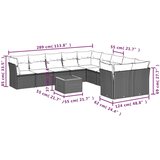  Vrtna garnitura - 11-dijelni set vrtnih sofa od poliratana s jastucima crni - Crna 1 | shoptok.hr