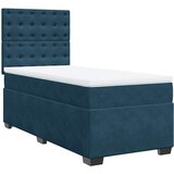 Box spring krevet s madracem plavi 100x200 cm baršunasti | shoptok.hr