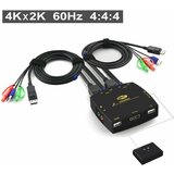  dp kvm usb svič CKL-321DP 2-portni displayport sa kablovima, 4K x 2K @60Hz 4:4:4, izlaz za audio i mikrofon, hdcp 2.2, HDR10, svič mode: wired remote push button cene