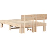 vidaXL krevetna konstrukcija smeđa 140 x 190 cm čvrsta borova drva | shoptok.hr