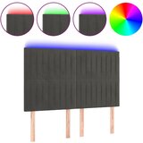  The Living Store LED posteljno vzglavje temno sivo 144x5x118/128 cm žamet - LED Vzglavje, (21488103) | Shoptok.si
