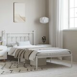  Metalni okvir za krevet s uzglavljem bijeli 100x200 cm | shoptok.hr