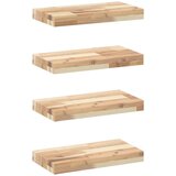 vidaXL Plutajuće police 4 kom 40x20x4 cm Neobrađeno puno drvo akacije - Prirodna 40 x 20 x 4 cm 4 1 | shoptok.hr
