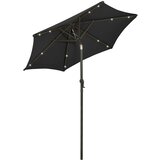  Vrtni suncobran s LED svjetlima crni 200 x 211 cm aluminijski | shoptok.hr