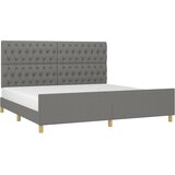  Okvir za krevet s uzglavljem tamnosivi 200 x 200 cm od tkanine | Eponuda.ba