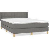 vidaXL Box spring postelja z vzmetnico temno siva 140x200 cm blago, (20789820) Cene