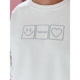 DStreet Bluza damska oversize z haftem EASYJOY biała | ePonuda.com