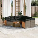 vidaXL 9-dijelni set vrtnih sofa od poliratana s jastucima sivi | shoptok.hr