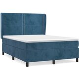  The Living Store Box spring postelja z vzmetnico temno modra 140x190cm žamet - Box Spring Postelja, (21454123) | Shoptok.si
