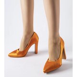 Gemre Orange satin block heels Rivers | Shoptok.si