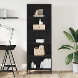  Polica za knjige crna 60x35x170,5 cm izrađeno drvo | shoptok.hr