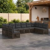  Sjedeća garnitura za vrt 10 kom. Siva poliratan 62 x 62 x 70 cm | Shoptok.si