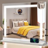 Nettlife Toaletno ogledalo z osvetlitvijo, 70 x 55 cm, priročno ogledalo z nastavljivo LED-tiplo senzorsko osvetlitvijo, (5000158895) Cene