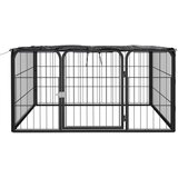  Ograda za pse s 4 panela crna 100 x 50 cm čelik obložen prahom | shoptok.hr