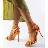 Gemre Orange sandals adorned with pearls Grange | Shoptok.si