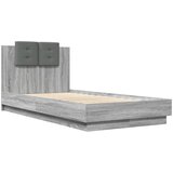  Okvir za krevet s uzglavljem siva boja hrasta 90x190 cm drveni | shoptok.hr